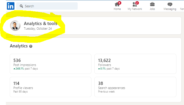 Review your Linkedin analytics